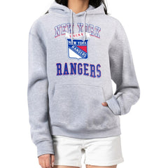 New York Rangers G-III 4Her by Carl Banks Women's Team Logo Tri-Blend Fleece Pullover Hoodie - Heather Gray | US 201612793