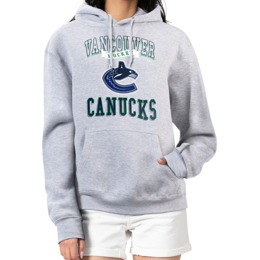 Vancouver Canucks G-III 4Her by Carl Banks Women's Team Logo Tri-Blend Fleece Pullover Hoodie - Heather Gray | US 201612799