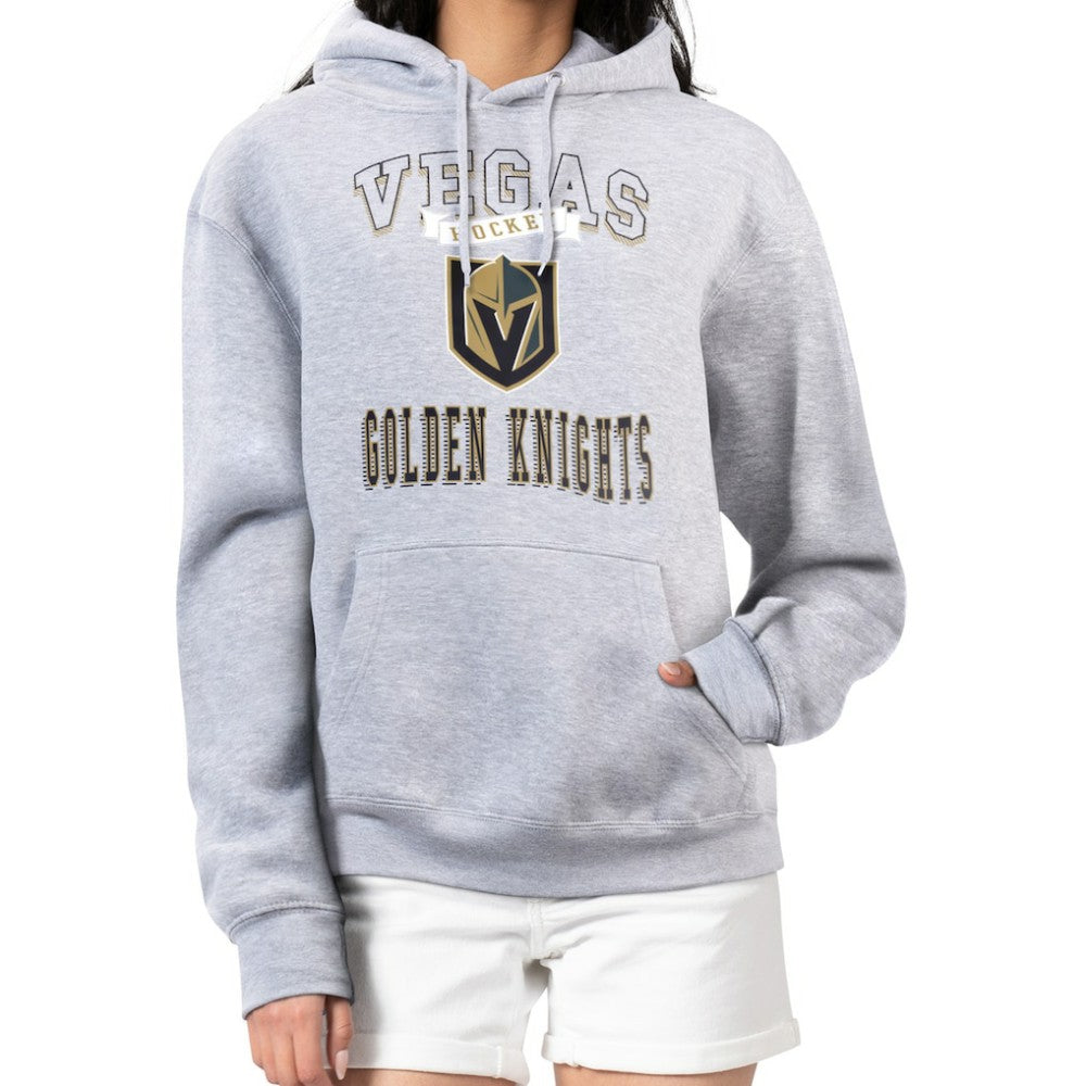 Vegas Golden Knights G-III 4Her by Carl Banks Women's Team Logo Tri-Blend Fleece Pullover Hoodie - Heather Gray | US 201612801