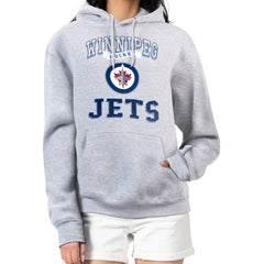 Winnipeg Jets G-III 4Her by Carl Banks Women's Team Logo Tri-Blend Fleece Pullover Hoodie - Heather Gray | US 201612804