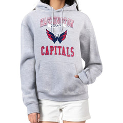 Washington Capitals G-III 4Her by Carl Banks Women's Team Logo Tri-Blend Fleece Pullover Hoodie - Heather Gray | US 201612806