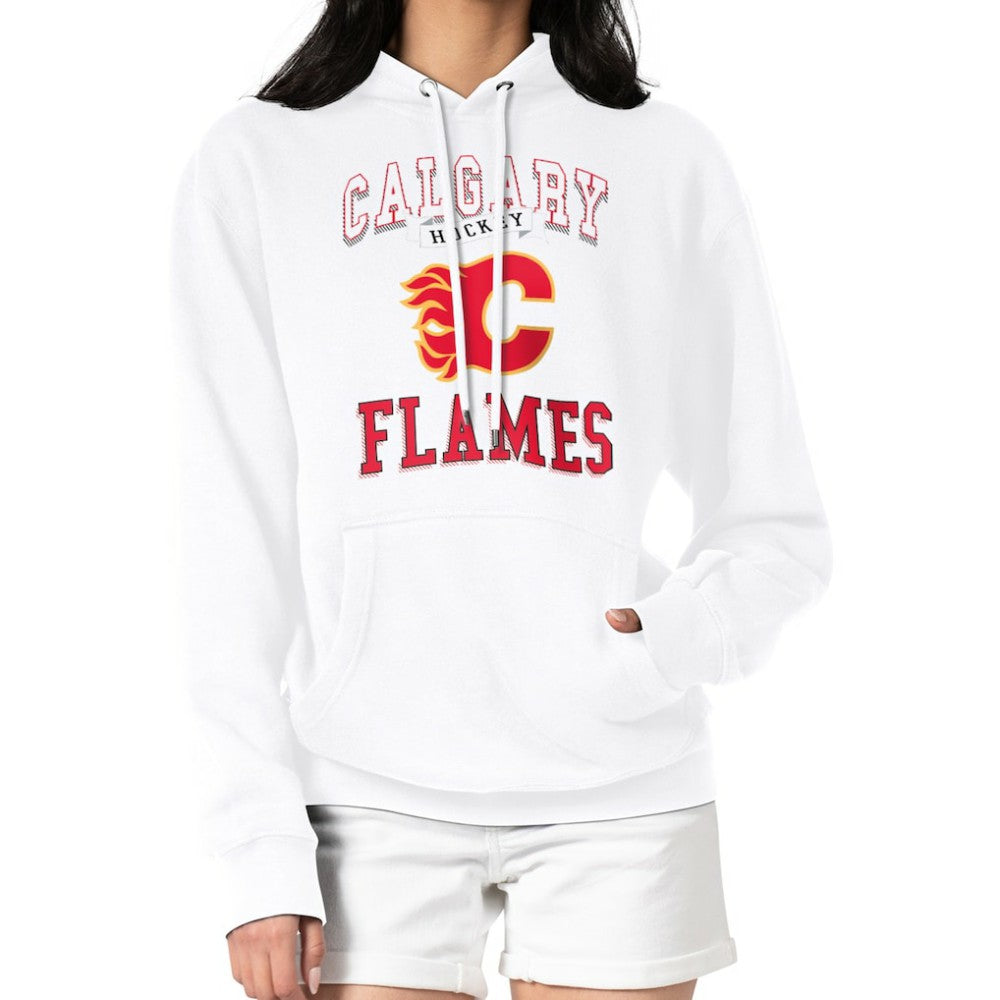 Calgary Flames G-III 4Her by Carl Banks Women's Team Logo Tri-Blend Fleece Pullover Hoodie - White | US 201612814
