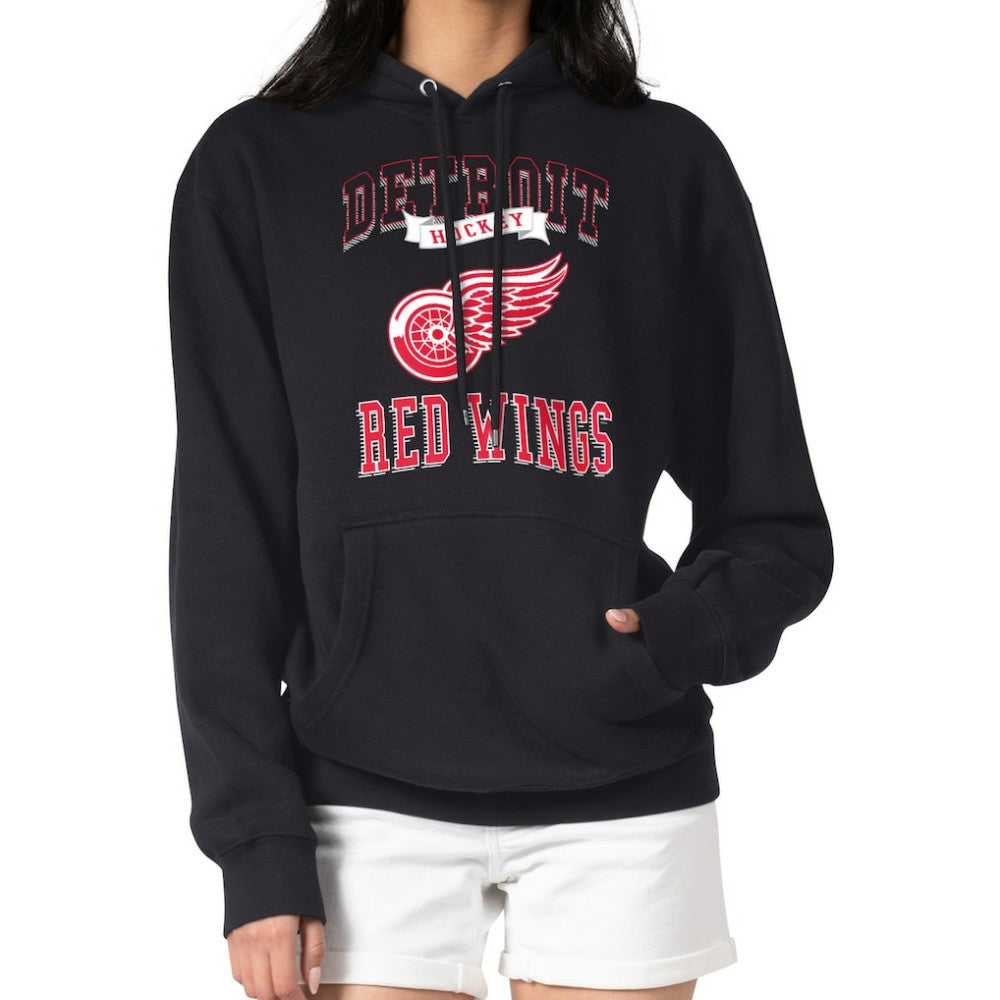 Detroit Red Wings G-III 4Her by Carl Banks Women's Team Logo Tri-Blend Fleece Pullover Hoodie - Black | US 201612816