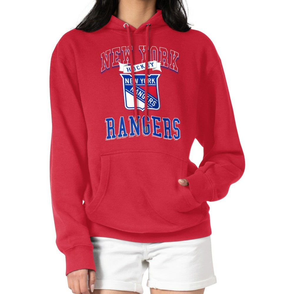 New York Rangers G-III 4Her by Carl Banks Women's Team Logo Tri-Blend Fleece Pullover Hoodie - Red | US 201612825