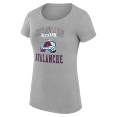 Colorado Avalanche G-III 4Her by Carl Banks Women's Super-Slim Fit Lightweight Team Logo Graphic T-Shirt - Heather Gray | US 201612831