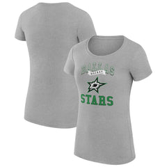 Dallas Stars G-III 4Her by Carl Banks Women's Super-Slim Fit Lightweight Team Logo Graphic T-Shirt - Heather Gray | US 201612834