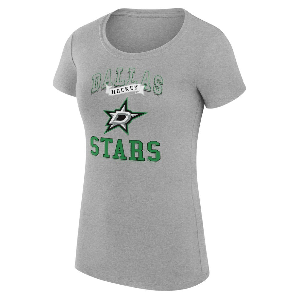 Dallas Stars G-III 4Her by Carl Banks Women's Super-Slim Fit Lightweight Team Logo Graphic T-Shirt - Heather Gray | US 201612834