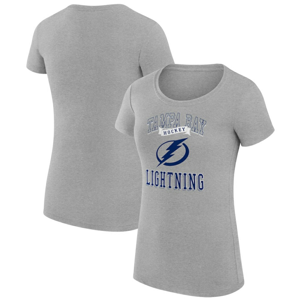 Tampa Bay Lightning G-III 4Her by Carl Banks Women's Super-Slim Fit Lightweight Team Logo Graphic T-Shirt - Heather Gray | US 201612849