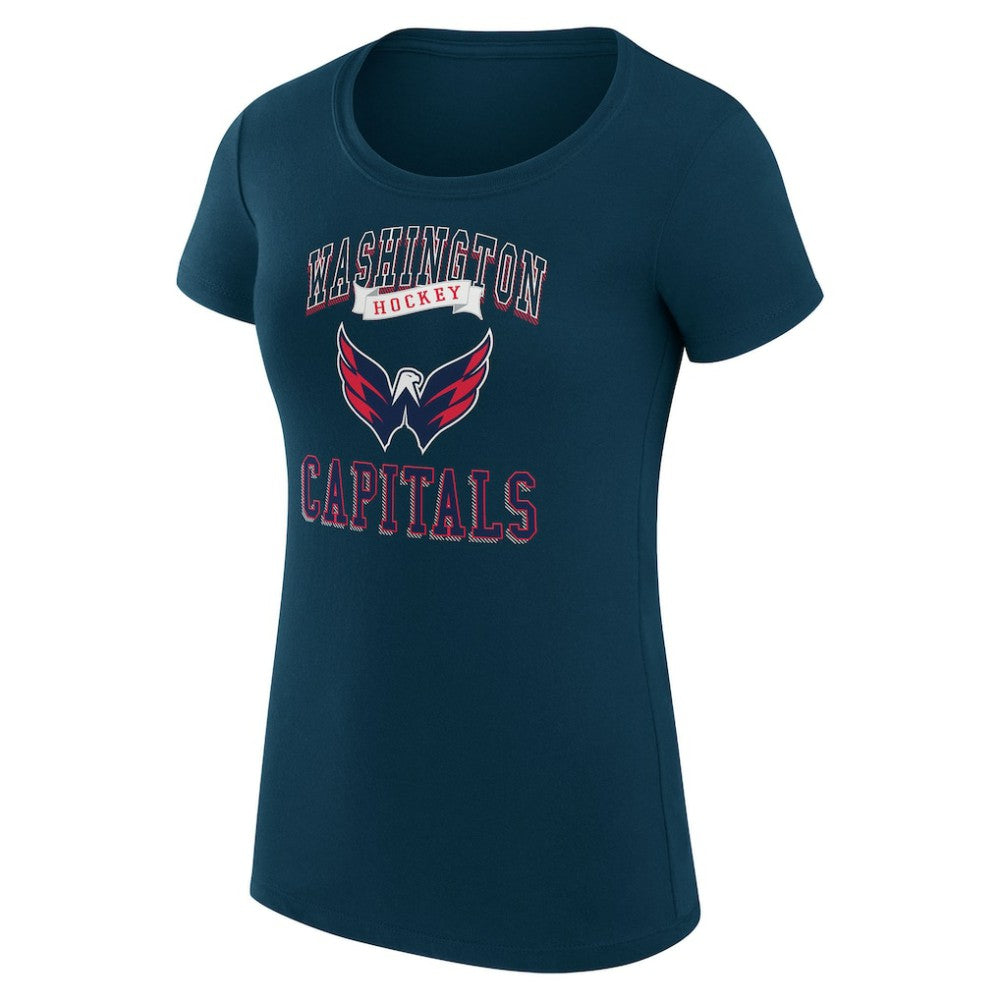 Washington Capitals G-III 4Her by Carl Banks Women's Super-Slim Fit Lightweight Team Logo Graphic T-Shirt - Navy | US 201612870