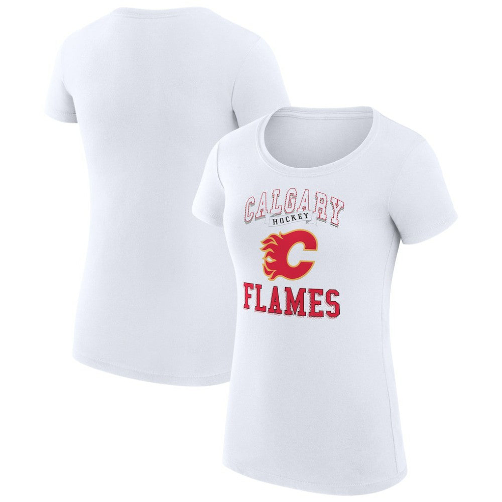 Calgary Flames G-III 4Her by Carl Banks Women's Super-Slim Fit Lightweight Team Logo Graphic T-Shirt - White | US 201612873