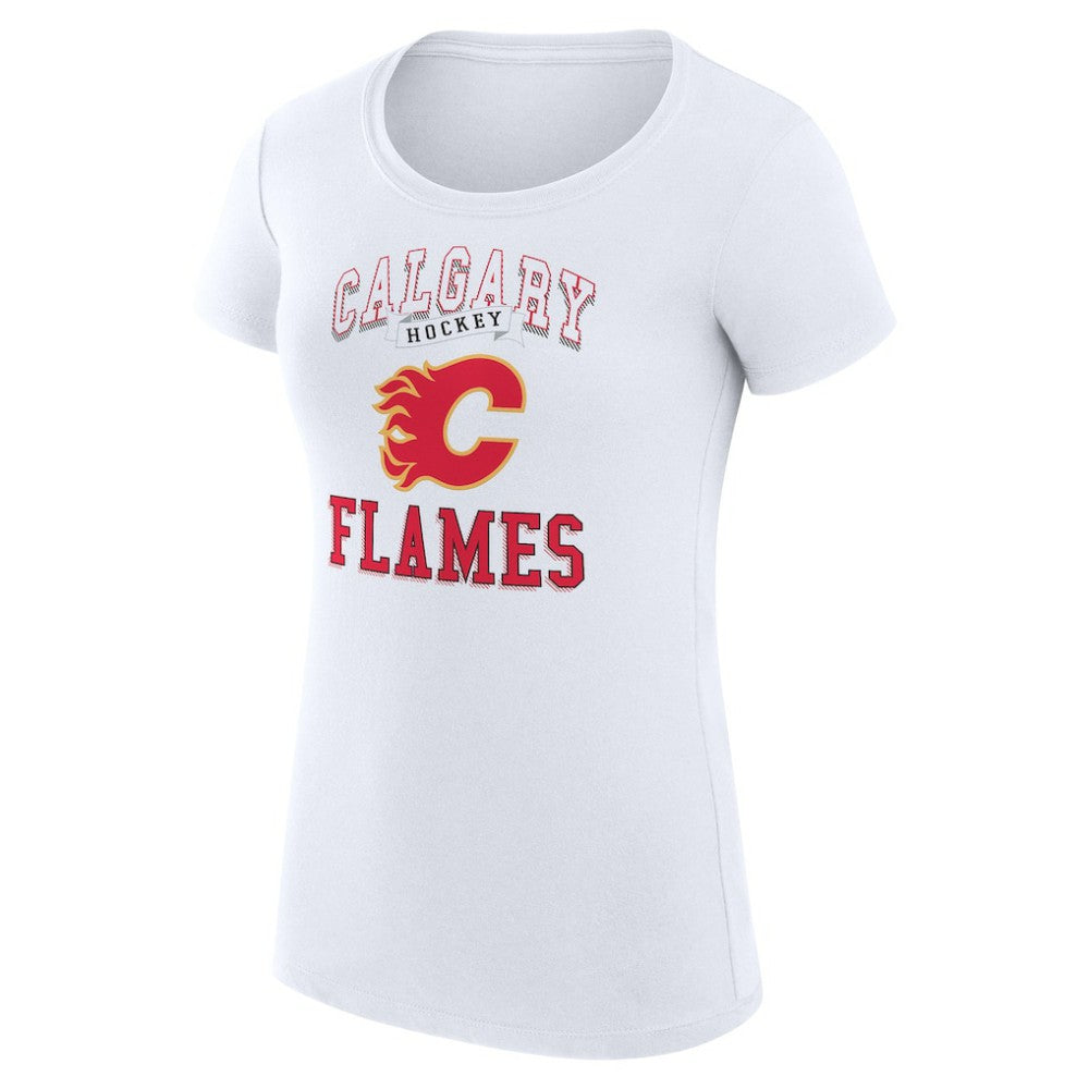 Calgary Flames G-III 4Her by Carl Banks Women's Super-Slim Fit Lightweight Team Logo Graphic T-Shirt - White | US 201612873