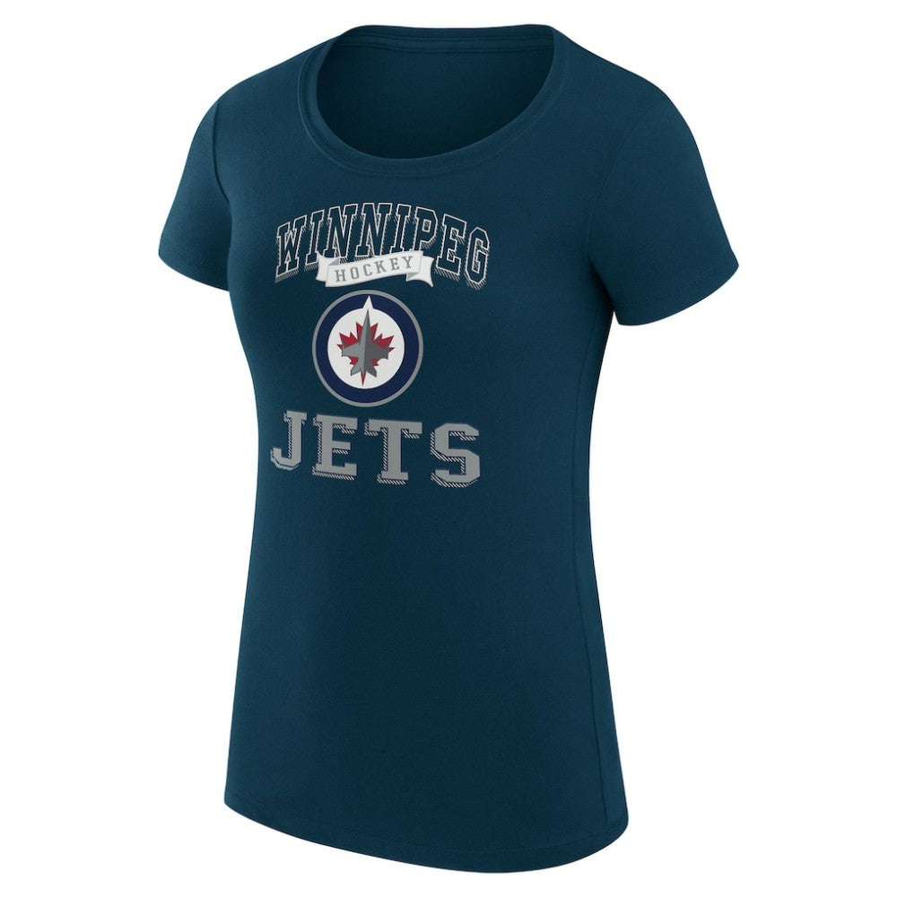 Winnipeg Jets G-III 4Her by Carl Banks Women's Super-Slim Fit Lightweight Team Logo Graphic T-Shirt - Navy | US 201612874