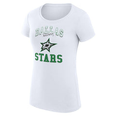 Dallas Stars G-III 4Her by Carl Banks Women's Super-Slim Fit Lightweight Team Logo Graphic T-Shirt - White | US 201612882
