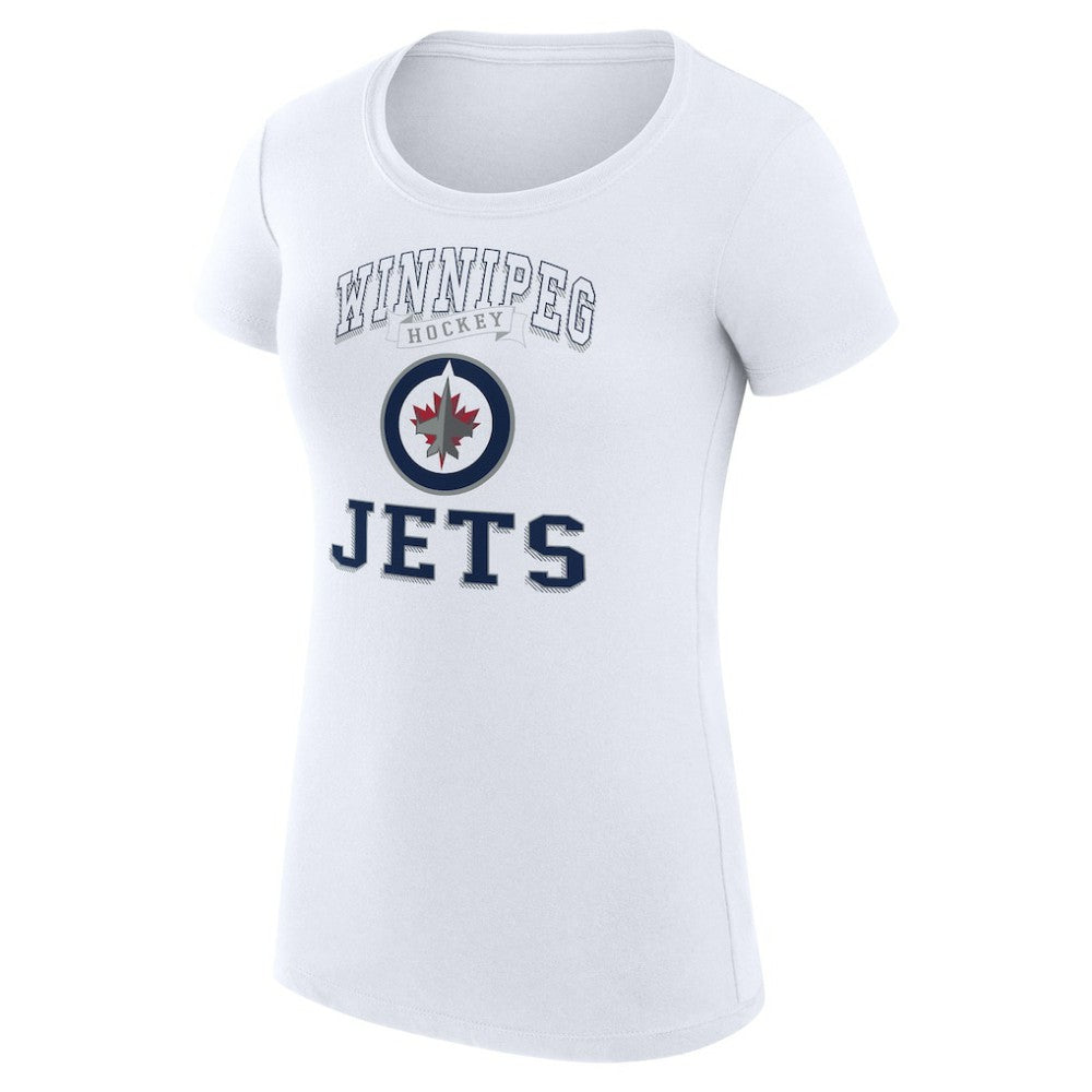 Winnipeg Jets G-III 4Her by Carl Banks Women's Super-Slim Fit Lightweight Team Logo Graphic T-Shirt - White | US 201612884