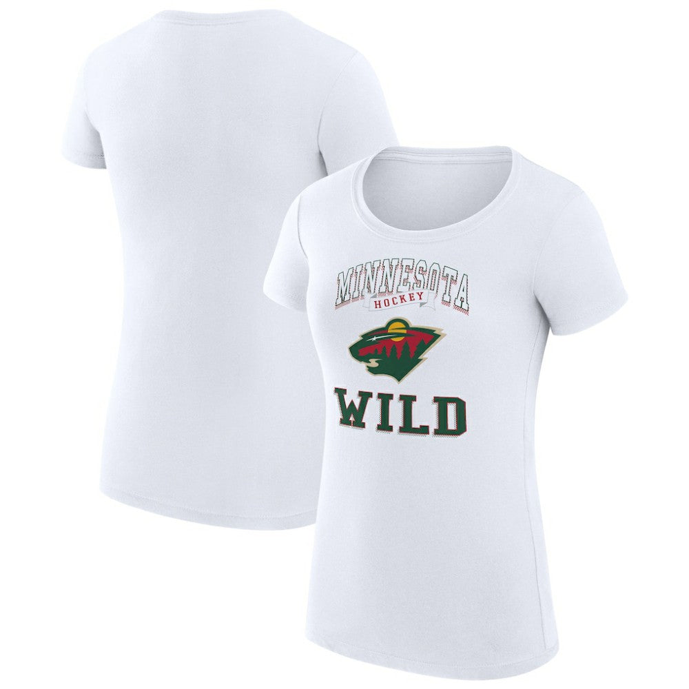 Minnesota Wild G-III 4Her by Carl Banks Women's Super-Slim Fit Lightweight Team Logo Graphic T-Shirt - White | US 201612890