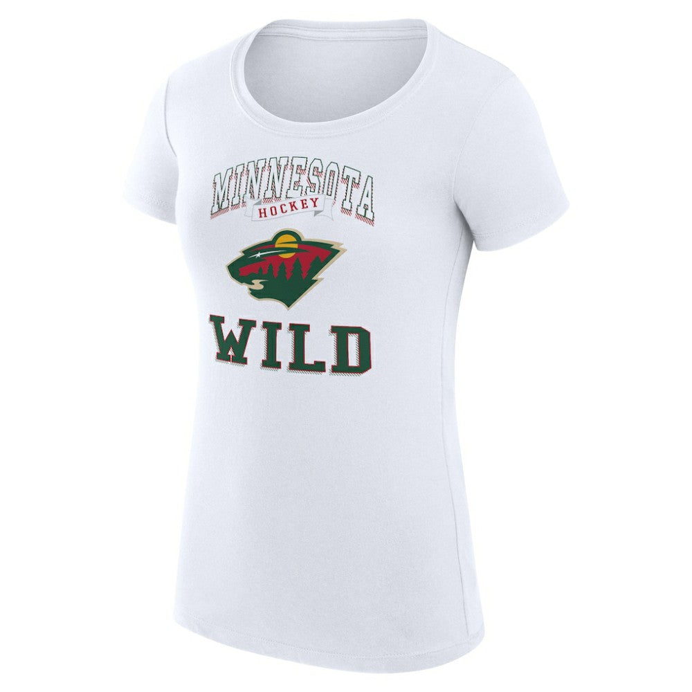 Minnesota Wild G-III 4Her by Carl Banks Women's Super-Slim Fit Lightweight Team Logo Graphic T-Shirt - White | US 201612890