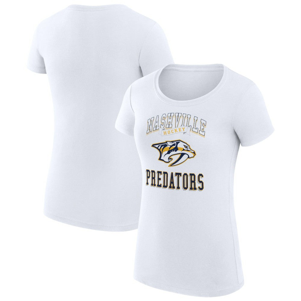 Nashville Predators G-III 4Her by Carl Banks Women's Super-Slim Fit Lightweight Team Logo Graphic T-Shirt - White | US 201612894