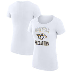 Nashville Predators G-III 4Her by Carl Banks Women's Super-Slim Fit Lightweight Team Logo Graphic T-Shirt - White | US 201612894