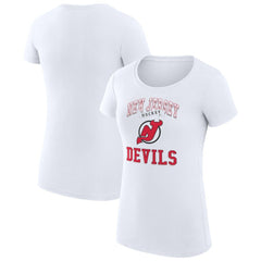 New Jersey Devils G-III 4Her by Carl Banks Women's Super-Slim Fit Lightweight Team Logo Graphic T-Shirt - White | US 201612897