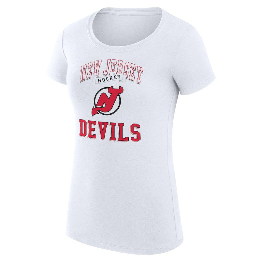 New Jersey Devils G-III 4Her by Carl Banks Women's Super-Slim Fit Lightweight Team Logo Graphic T-Shirt - White | US 201612897