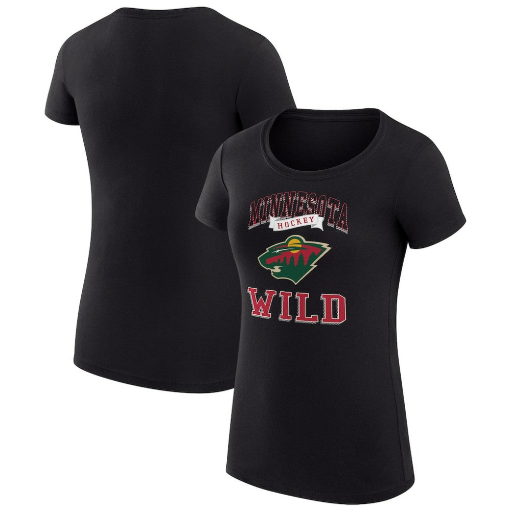 Minnesota Wild G-III 4Her by Carl Banks Women's Super-Slim Fit Lightweight Team Logo Graphic T-Shirt - Black | US 201612900