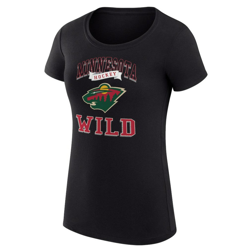 Minnesota Wild G-III 4Her by Carl Banks Women's Super-Slim Fit Lightweight Team Logo Graphic T-Shirt - Black | US 201612900