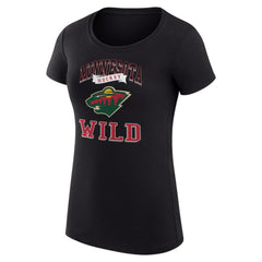 Minnesota Wild G-III 4Her by Carl Banks Women's Super-Slim Fit Lightweight Team Logo Graphic T-Shirt - Black | US 201612900