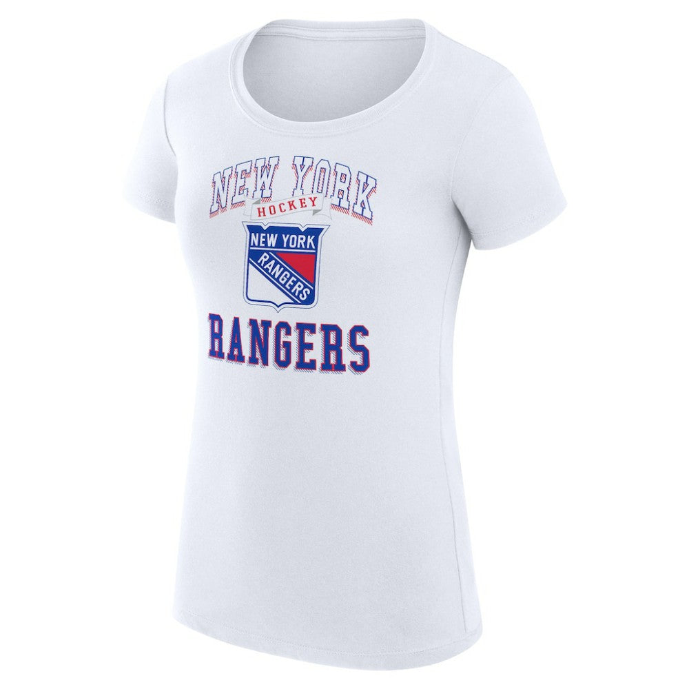 New York Rangers G-III 4Her by Carl Banks Women's Super-Slim Fit Lightweight Team Logo Graphic T-Shirt - White | US 201612901