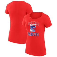 New York Rangers G-III 4Her by Carl Banks Women's Super-Slim Fit Lightweight Team Logo Graphic T-Shirt - Red | US 201612904
