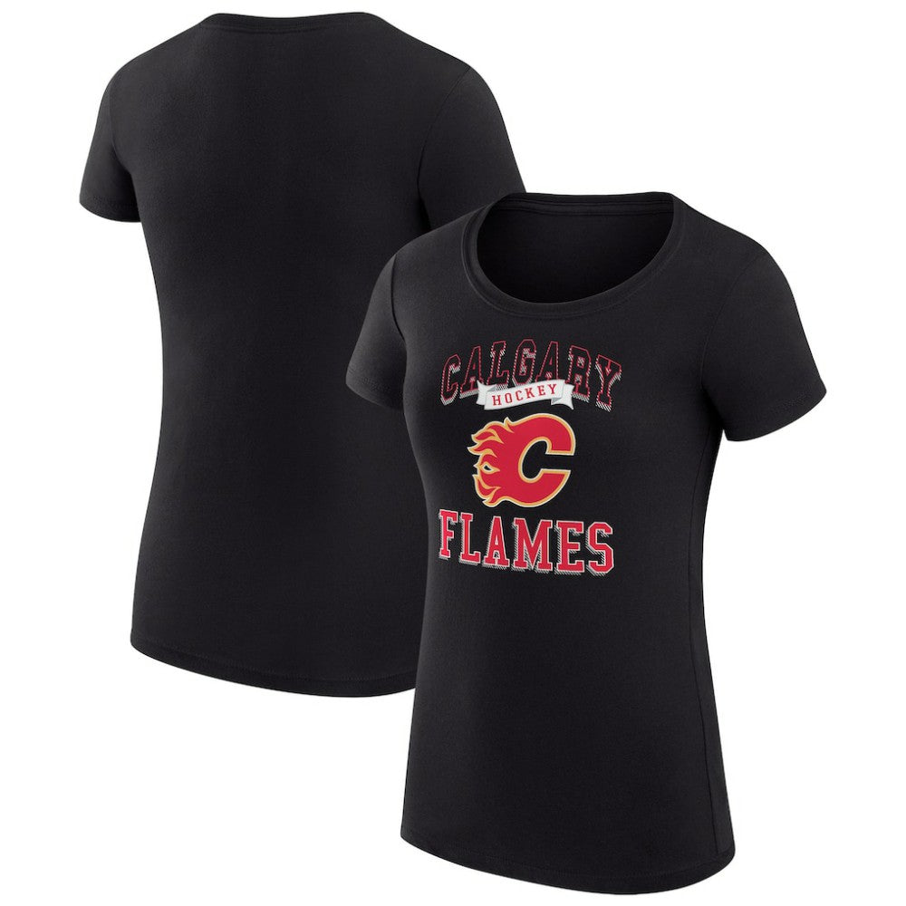 Calgary Flames G-III 4Her by Carl Banks Women's Super-Slim Fit Lightweight Team Logo Graphic T-Shirt - Black | US 201612920