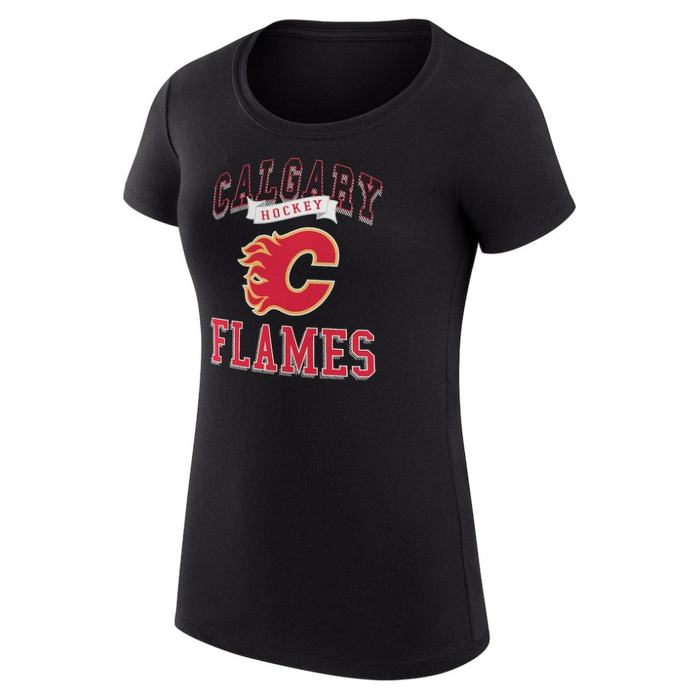 Calgary Flames G-III 4Her by Carl Banks Women's Super-Slim Fit Lightweight Team Logo Graphic T-Shirt - Black | US 201612920