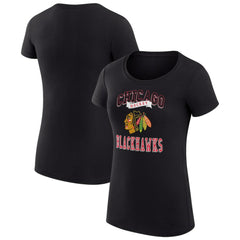 Chicago Blackhawks G-III 4Her by Carl Banks Women's Super-Slim Fit Lightweight Team Logo Graphic T-Shirt - Black | US 201612936
