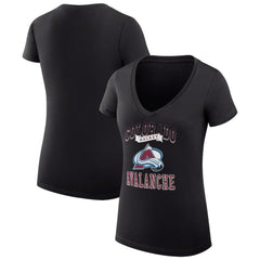 Colorado Avalanche G-III 4Her by Carl Banks Women's Super-Slim Fit Lightweight Team Logo Graphic V-Neck T-Shirt - Black | US 201612952