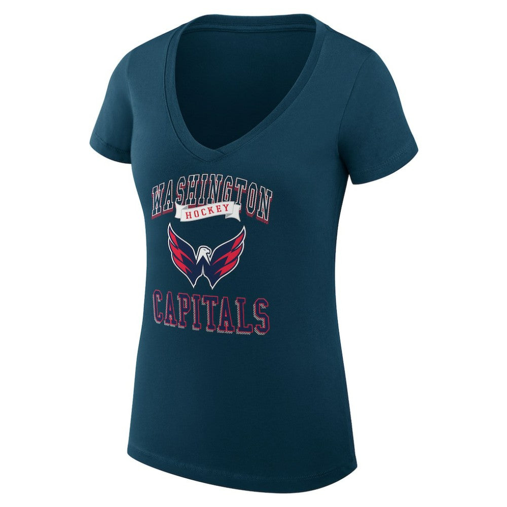 Washington Capitals G-III 4Her by Carl Banks Women's Super-Slim Fit Lightweight Team Logo Graphic V-Neck T-Shirt - Navy | US 201613007