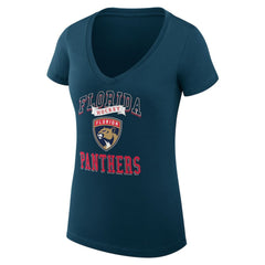 Florida Panthers G-III 4Her by Carl Banks Women's Super-Slim Fit Lightweight Team Logo Graphic V-Neck T-Shirt - Navy | US 201613023