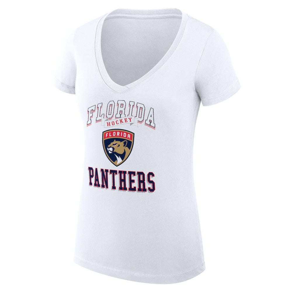 Florida Panthers G-III 4Her by Carl Banks Women's Super-Slim Fit Lightweight Team Logo Graphic V-Neck T-Shirt - White | US 201613042