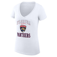Florida Panthers G-III 4Her by Carl Banks Women's Super-Slim Fit Lightweight Team Logo Graphic V-Neck T-Shirt - White | US 201613042