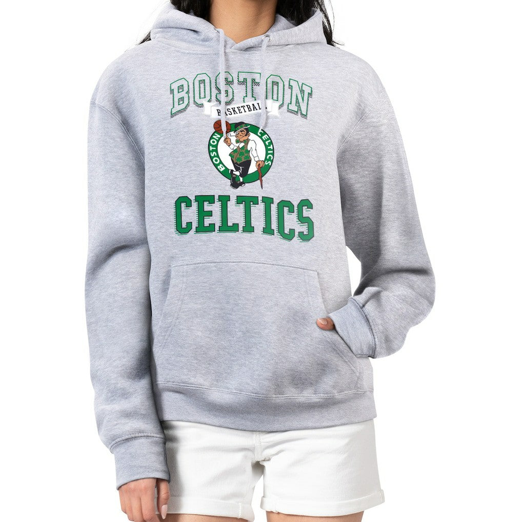 Boston Celtics G-III 4Her by Carl Banks Women's Graphic Fleece Pullover Hoodie Heather Gray outlet