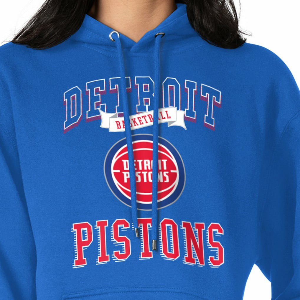 Detroit Pistons G-III 4Her by Carl Banks Women's Graphic Fleece Pullover Hoodie Blue