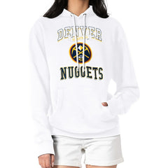Denver Nuggets G-III 4Her by Carl Banks Women's Graphic Fleece Pullover Hoodie White