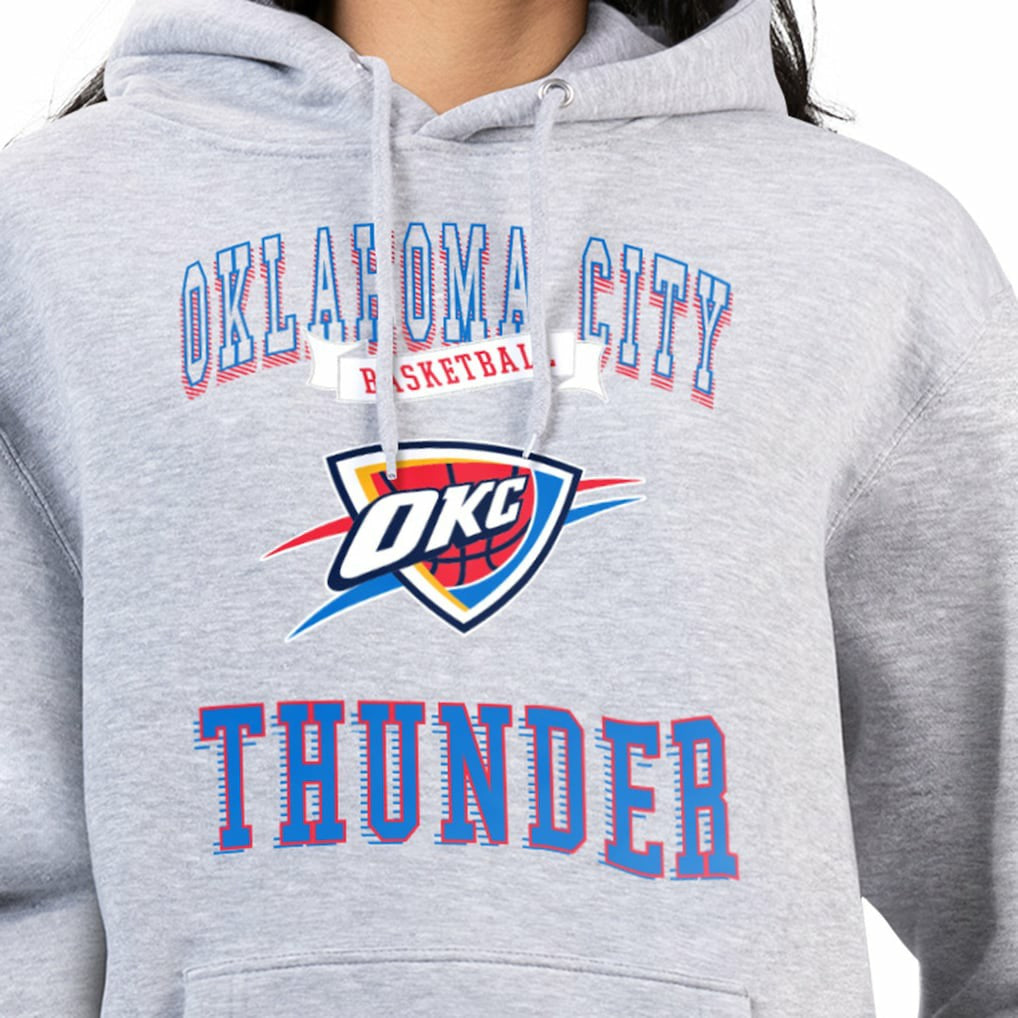 Oklahoma City Thunder G-III 4Her by Carl Banks Women's Graphic Fleece Pullover Hoodie Heather Gray outlet