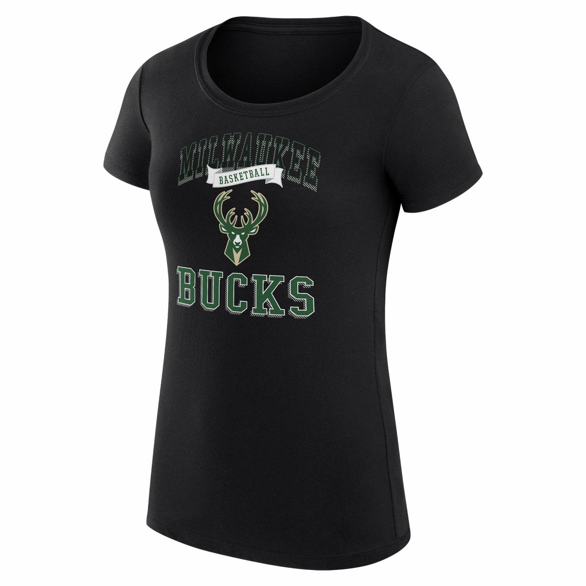 Milwaukee Bucks G-III 4Her by Carl Banks Women's Super-Slim Fit Lightweight Team Logo T-Shirt Black
