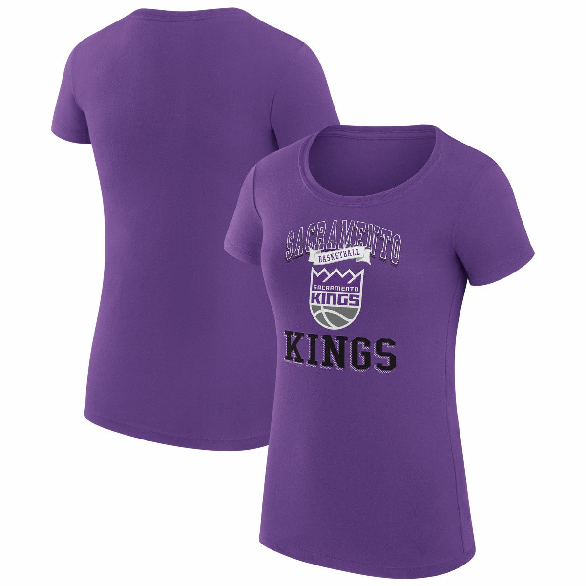 Sacramento Kings G-III 4Her by Carl Banks Women's Super-Slim Fit Lightweight Team Logo T-Shirt Purple outlet