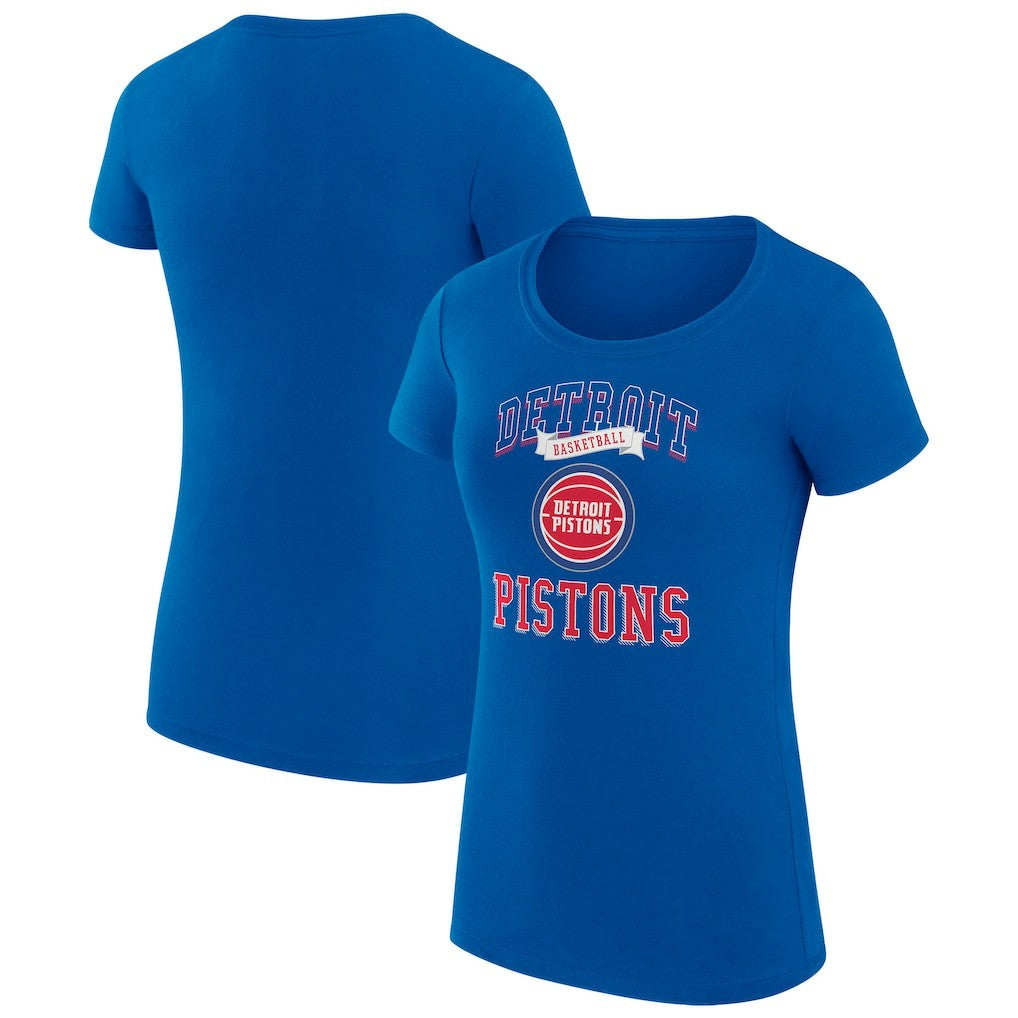 Detroit Pistons G-III 4Her by Carl Banks Women's Super-Slim Fit Lightweight Team Logo T-Shirt Blue outlet