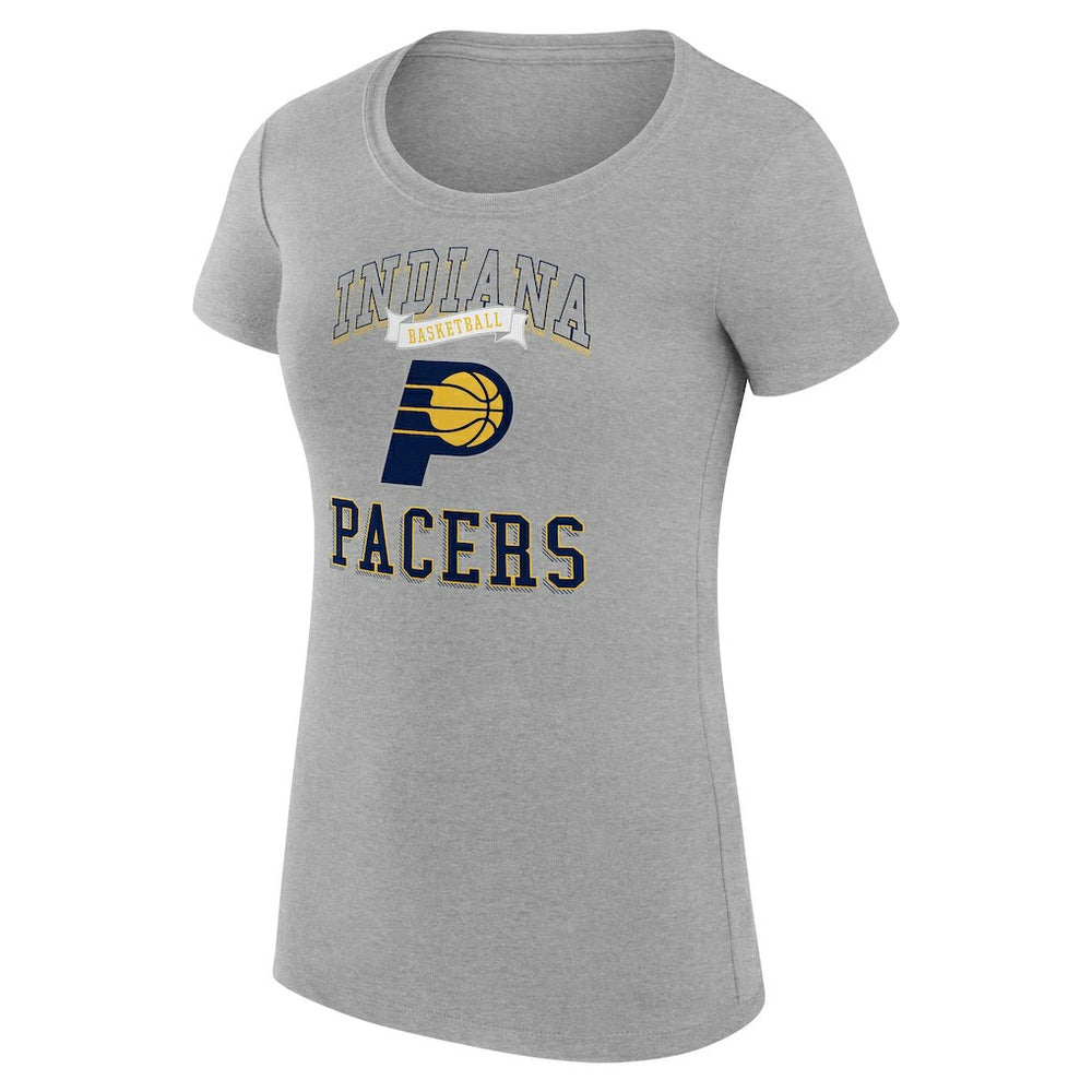 Indiana Pacers G-III 4Her by Carl Banks Women's Super-Slim Fit Lightweight Team Logo T-Shirt Heather Gray