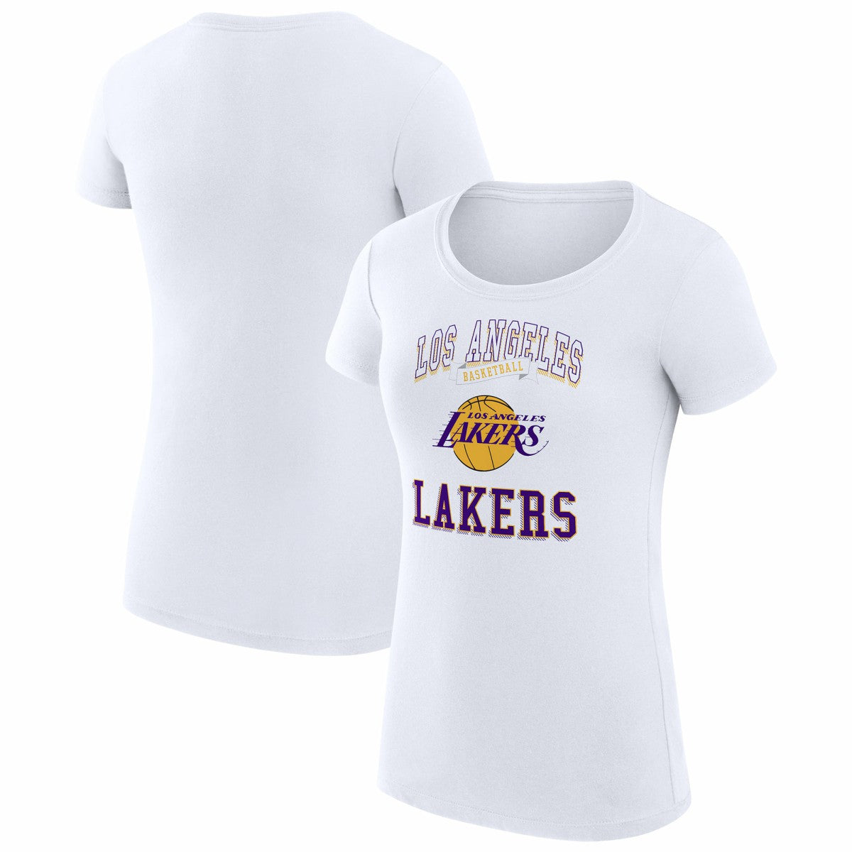 Los Angeles Lakers G-III 4Her by Carl Banks Women's Super-Slim Fit Lightweight Team Logo T-Shirt White