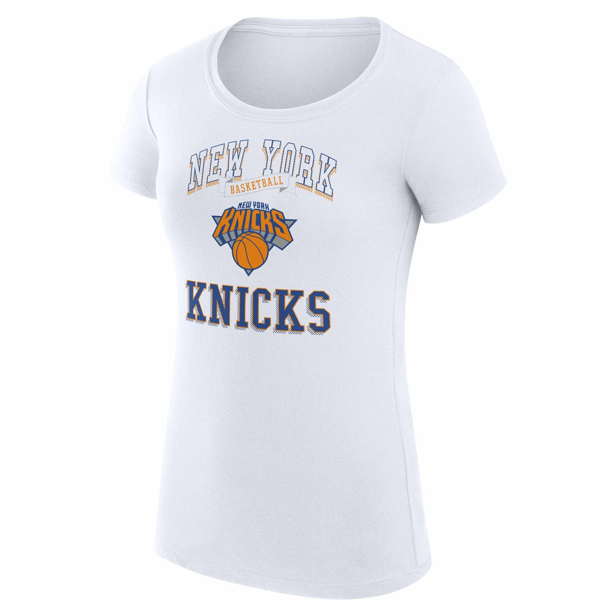New York Knicks G-III 4Her by Carl Banks Women's Super-Slim Fit Lightweight Team Logo T-Shirt White