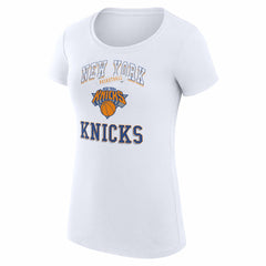 New York Knicks G-III 4Her by Carl Banks Women's Super-Slim Fit Lightweight Team Logo T-Shirt White