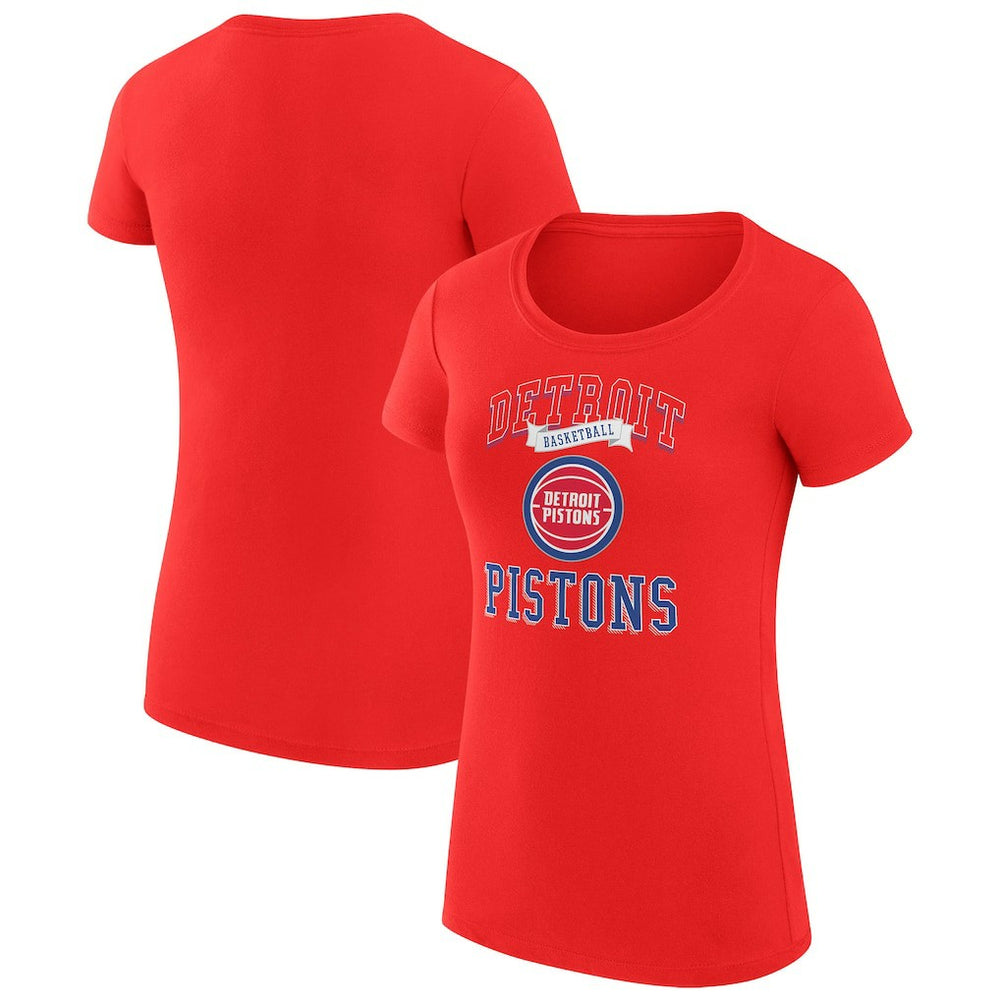 Detroit Pistons G-III 4Her by Carl Banks Women's Super-Slim Fit Lightweight Team Logo T-Shirt Red
