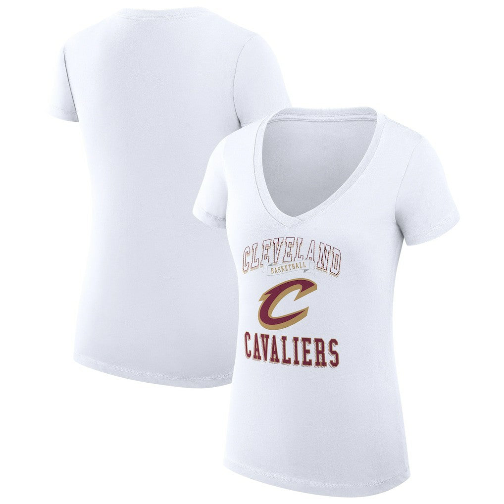 Cleveland Cavaliers G-III 4Her by Carl Banks Women's Super-Slim Fit Lightweight Team Logo V-Neck T-Shirt White outlet